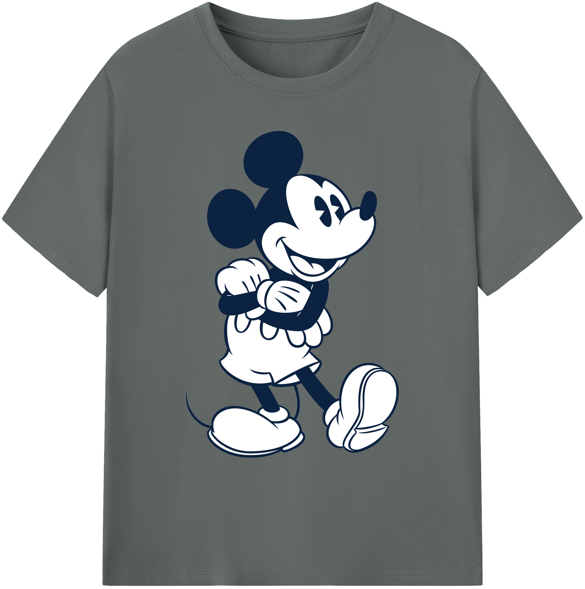 ミッキーマウス Mickey Mouse 綿100％ メンズ半袖Tシャツ｜肌触りやわらか＆通気性